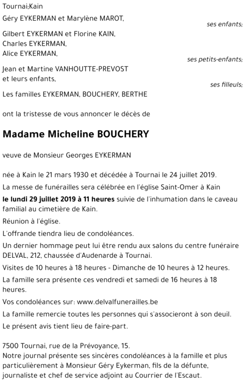 Micheline BOUCHERY