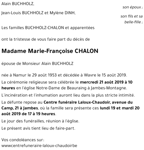 Marie-Françoise CHALON
