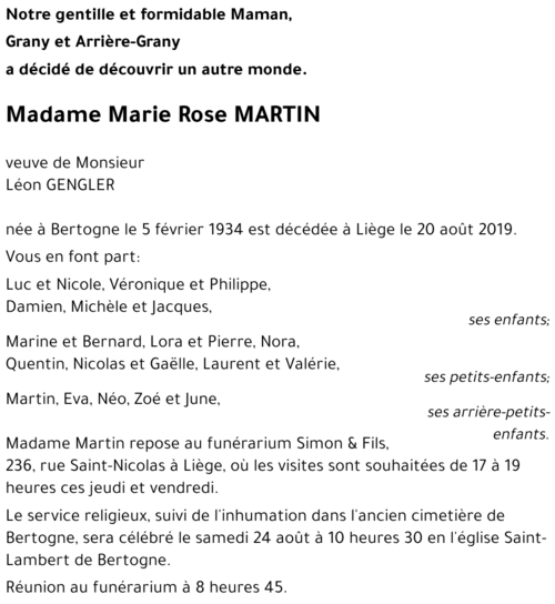 Marie Rose MARTIN