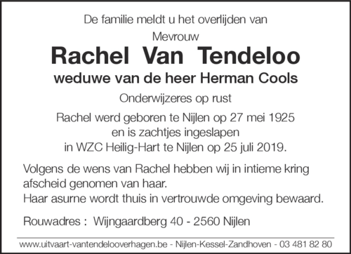 Rachel Van Tendeloo