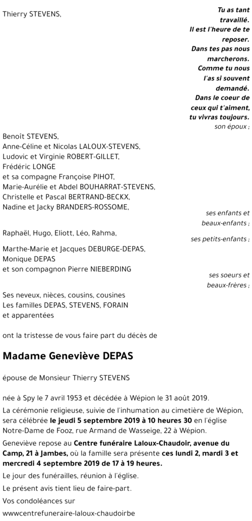Geneviève DEPAS