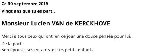 Lucien VAN de  KERCKHOVE