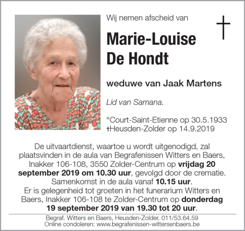 Marie-Louise De Hondt