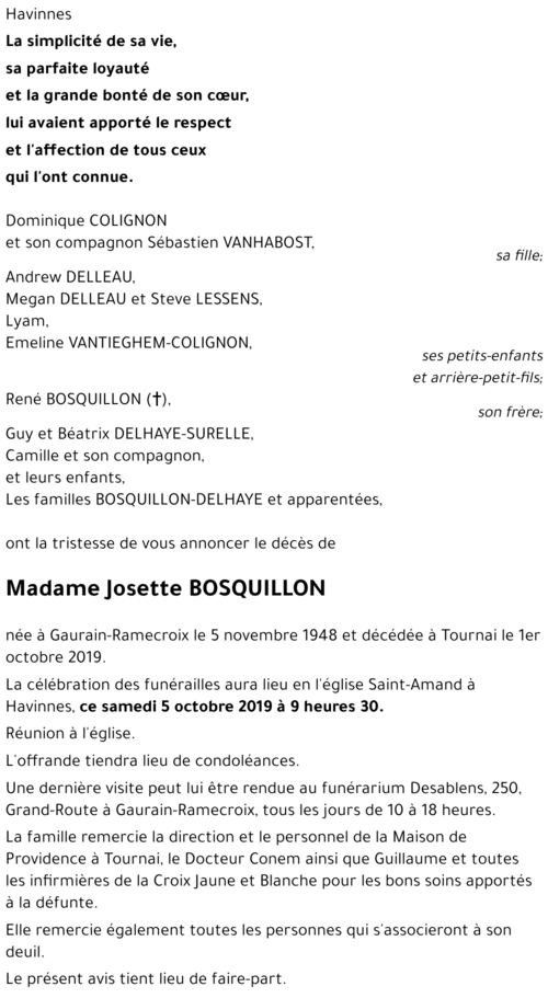 Josette BOSQUILLON
