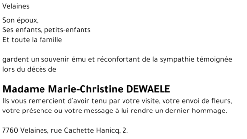 Marie-Christine DEWAELE
