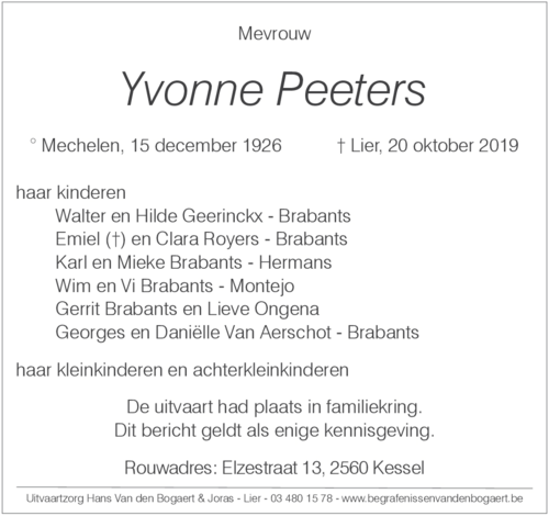 Yvonne Peeters