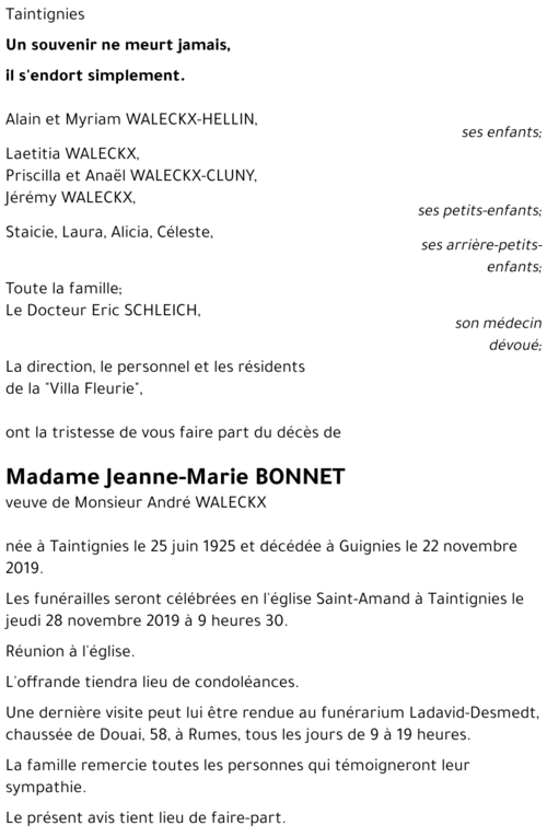 Jeanne-Marie BONNET