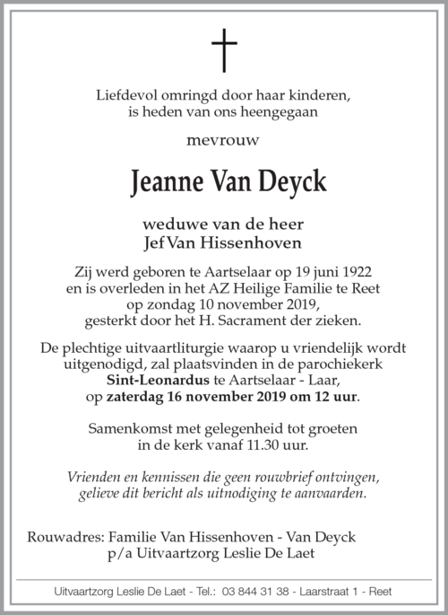 Jeanne Van Deyck