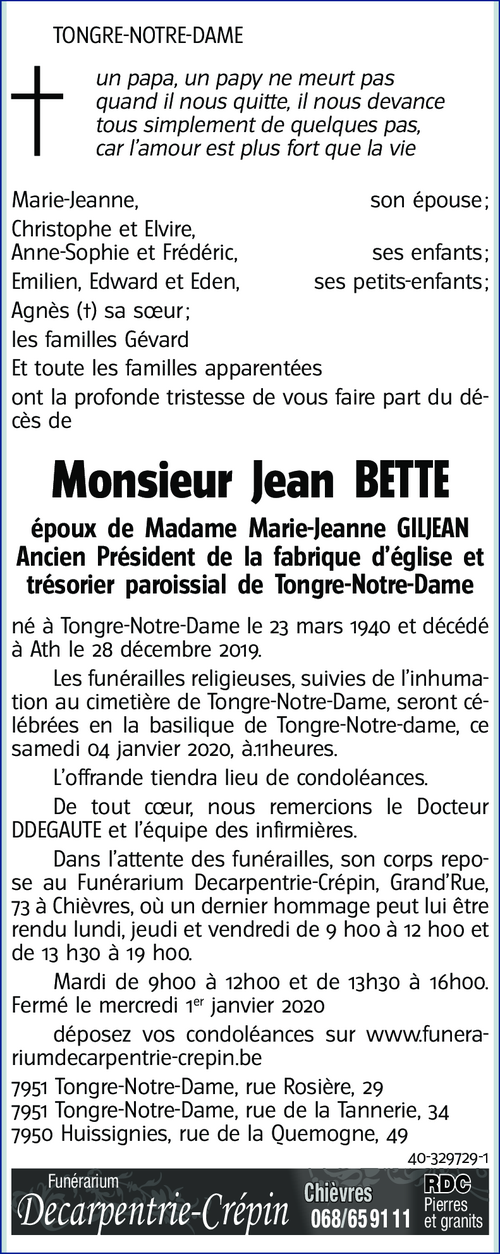 Jean BETTE