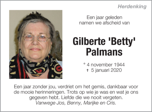 Gilberte 'Betty' Palmans