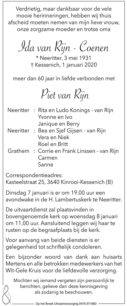 Ida Van Rijn -Coenen