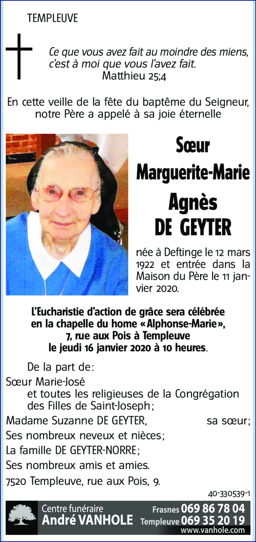 Marie-Marguerite Agnès De Geyter