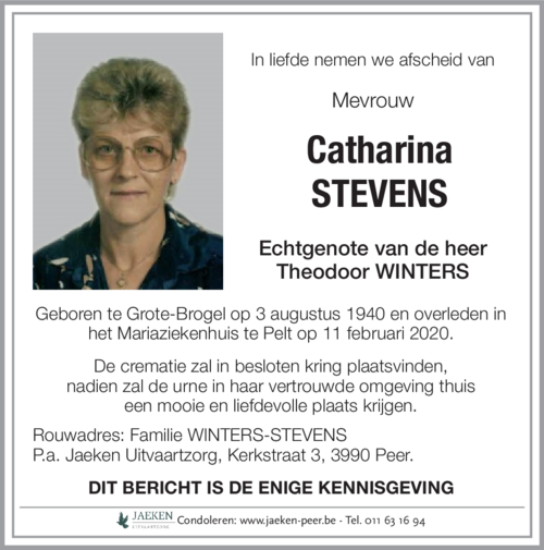 Catharina STEVENS
