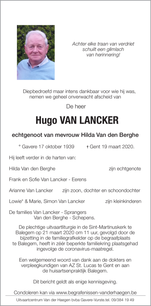 Hugo VAN LANCKER