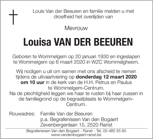 Louisa Van der Beeuren