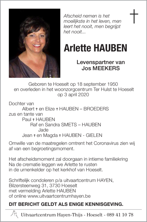 Arlette HAUBEN