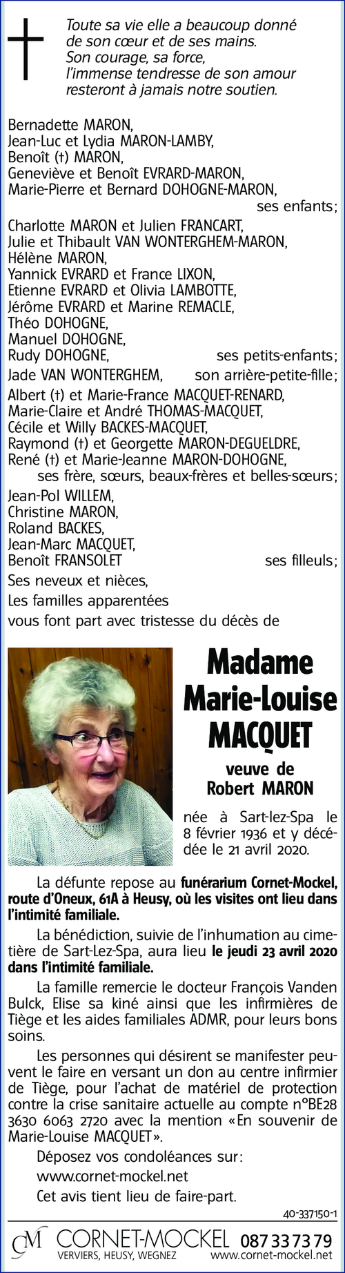 Marie-Louise MACQUET