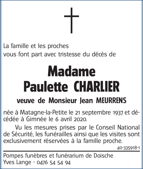 Paulette CHARLIER