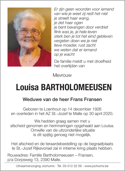 Louisa Bartholomeeusen