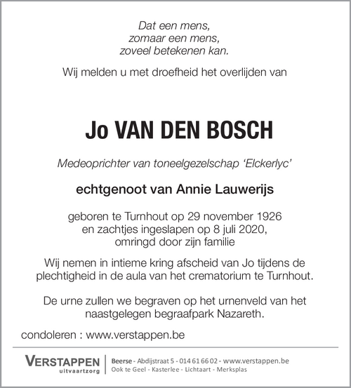 Jo Van den Bosch