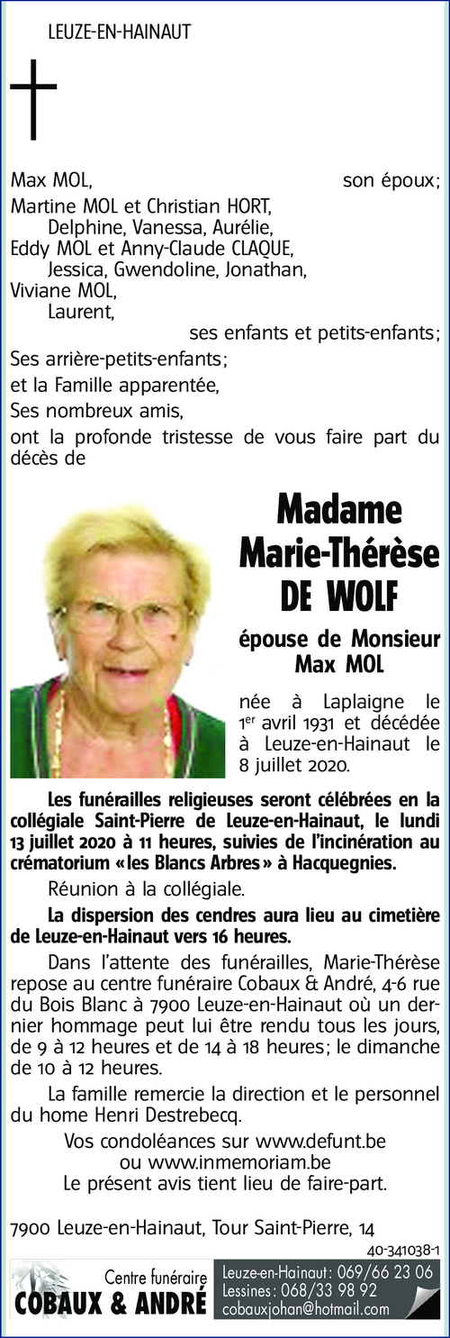 Marie-Thérèse DE WOLF