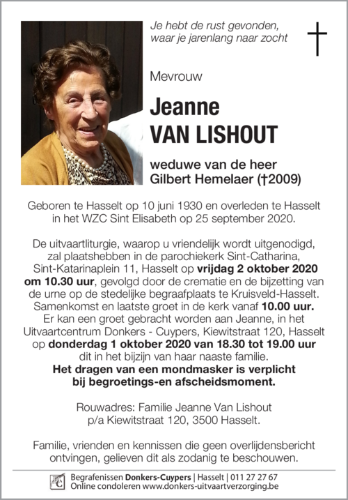 Jeanne Van Lishout