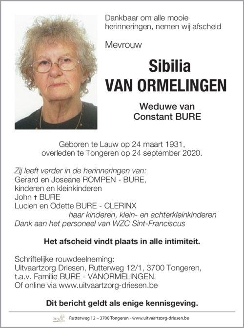Sibilia Van Ormelingen