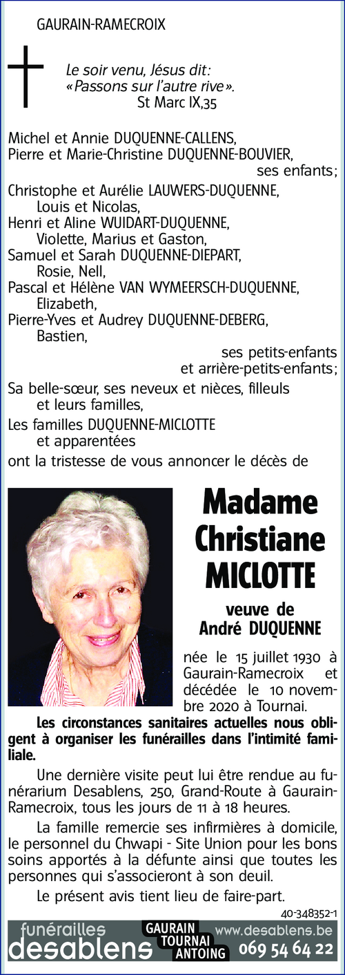 Christiane MICLOTTE