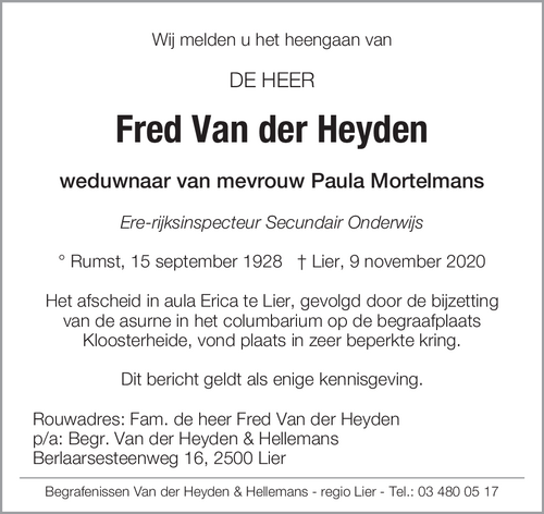Fred Van der Heyden