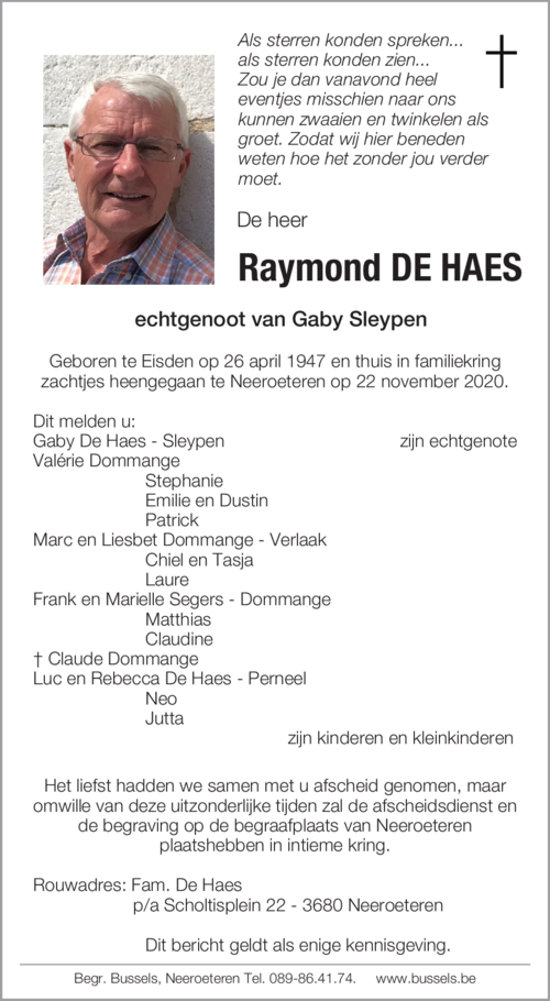 Raymond DE HAES