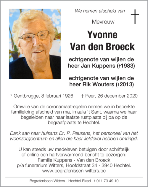 Yvonne Van den Broeck