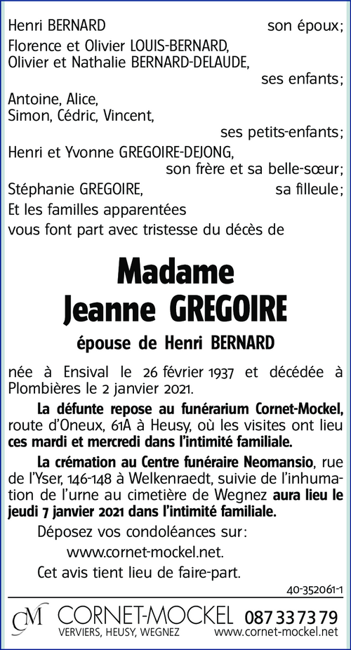 Jeanne GREGOIRE