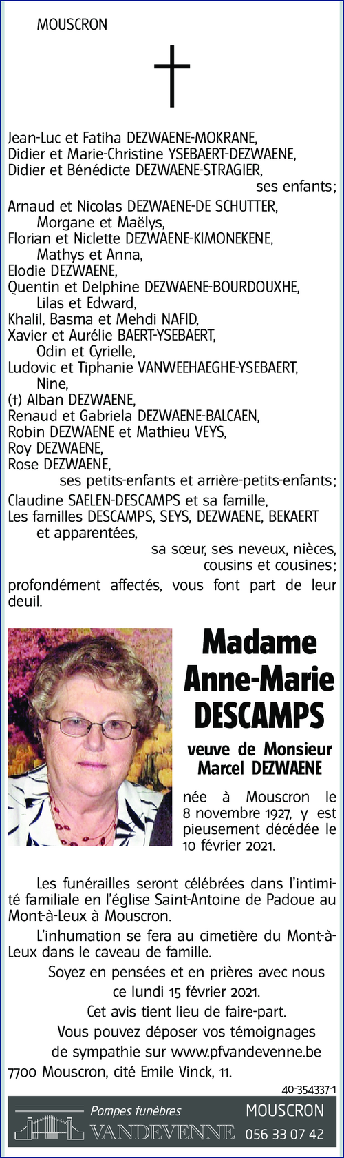 Anne-Marie DESCAMPS