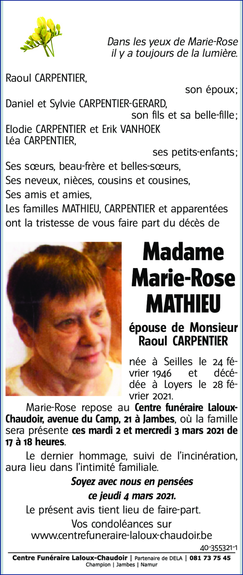 Marie-Rose MATHIEU