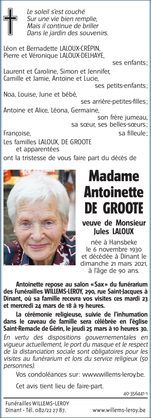 Antoinette DE GROOTE
