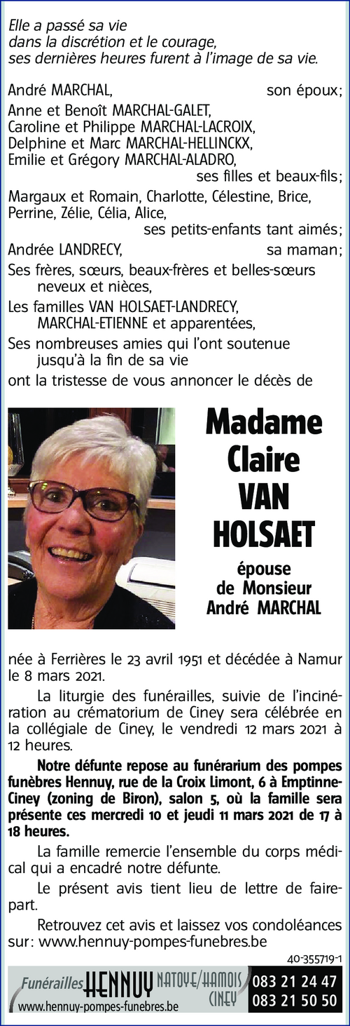 Claire VAN HOLSAET