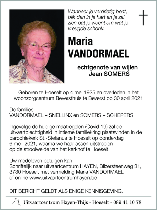 Maria VANDORMAEL