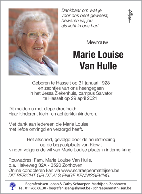 Marie Louise Van Hulle