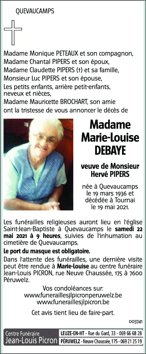 Marie-Louise DEBAYE