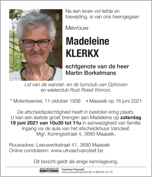 Madeleine Klerkx