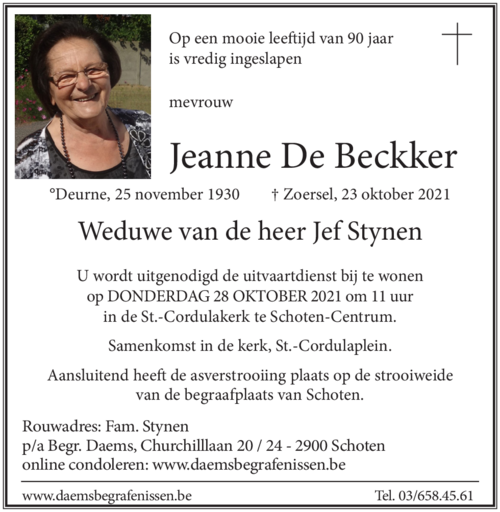 Jeanne DE BECKKER