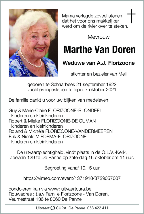 Marthe Van Doren - Florizoone