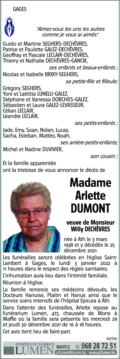 Arlette DUMONT