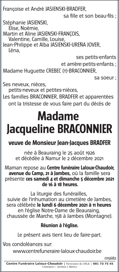 Jacqueline BRACONNIER