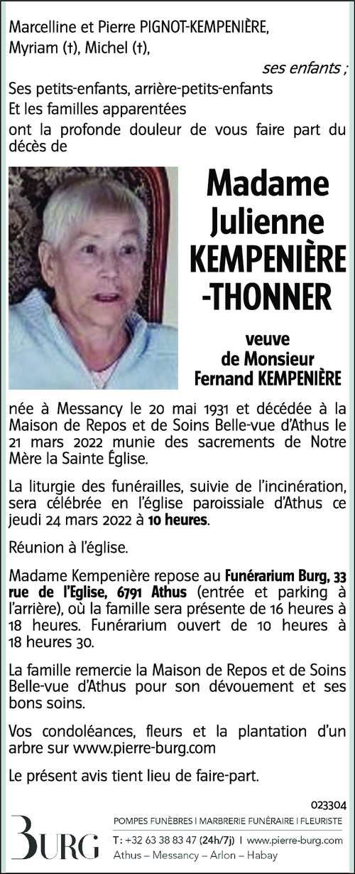 Julienne KEMPENIÈRE-THONNER