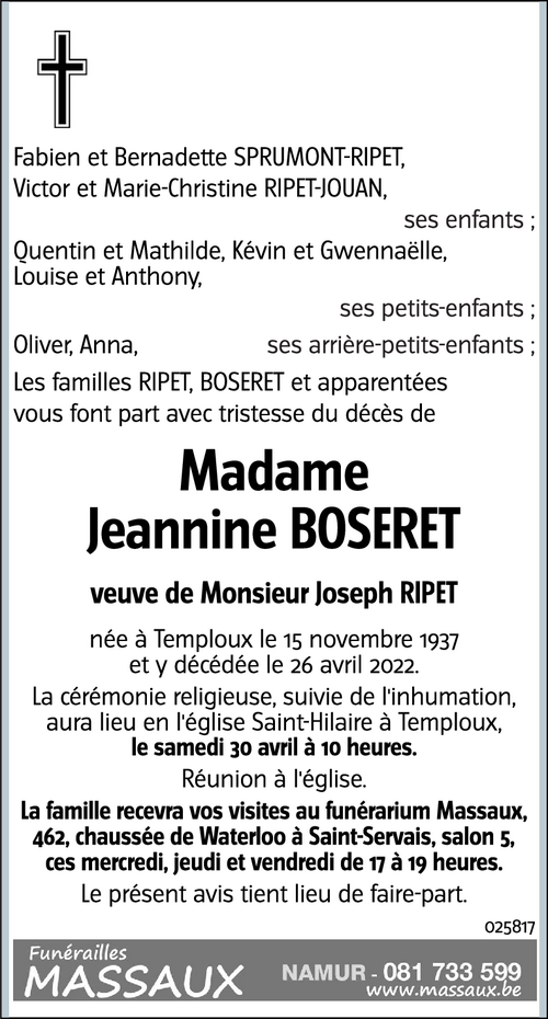 Jeanne BOSERET