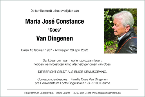 Maria José Constance Van Dingenen