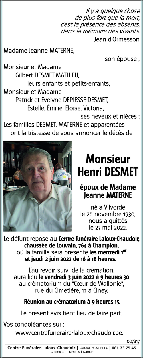 Henri DESMET