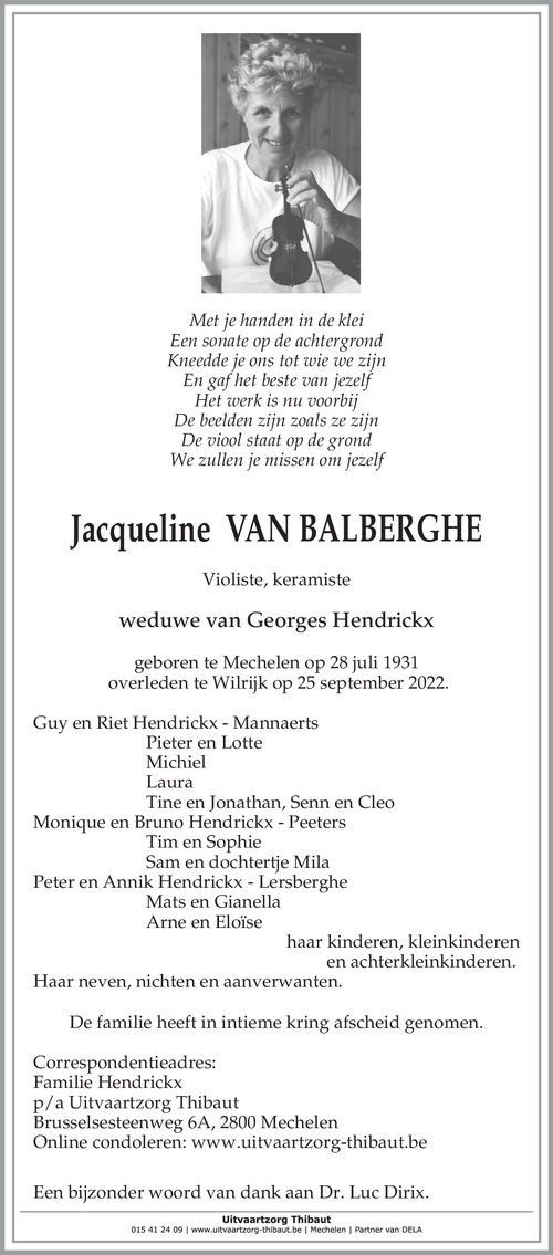Jacqueline Van Balberghe