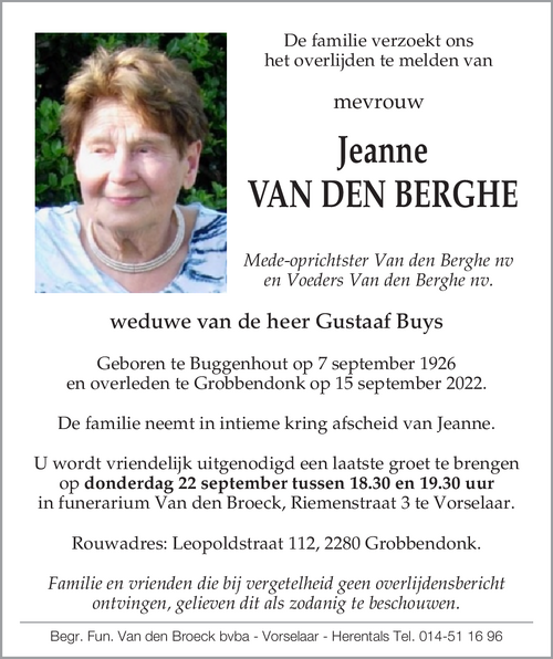 Jeanne Van den Berghe